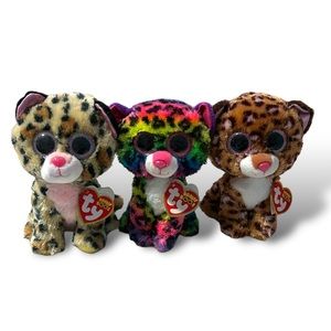 Bundle of 3 Ty Stuffed Animals - Livvie, Dotty, and Patches